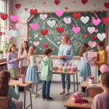 32 Pcs Valentines Party Decorations Pink Red Heart Hanging Swirls