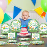96Pcs One A Saurus Birthday Party Plates and Napkins Dinosaur First