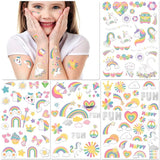Temporary Tattoo for Kids Unicorn Rainbow Flower Cute-118 Glitter