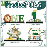4 Pcs Safari Wild One Birthday Decorations Jungle Animals Party