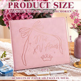 MotiMind Quinceanera Guest Book with Pen 11 x 8 Inch Libro De Firmas