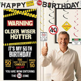 50th Birthday Decorations Men Women Caution Logos Happy 50th