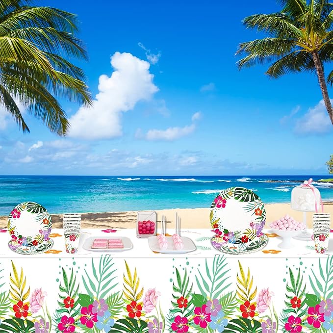 121 PCS Luau Hawaiian Party Decorations Aloha Tropical Party