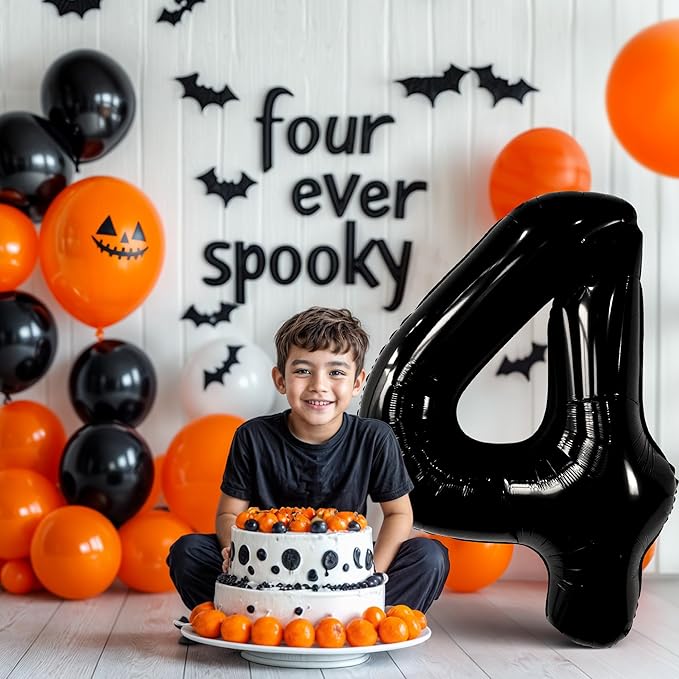 KatchOn, Black Number 4 Balloons - Giant, 40 Inch | Black 4 Balloon