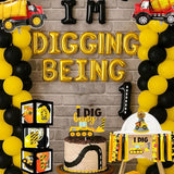 345 Pcs Construction 1st Birthday Party Supplies Dump Truck One Year