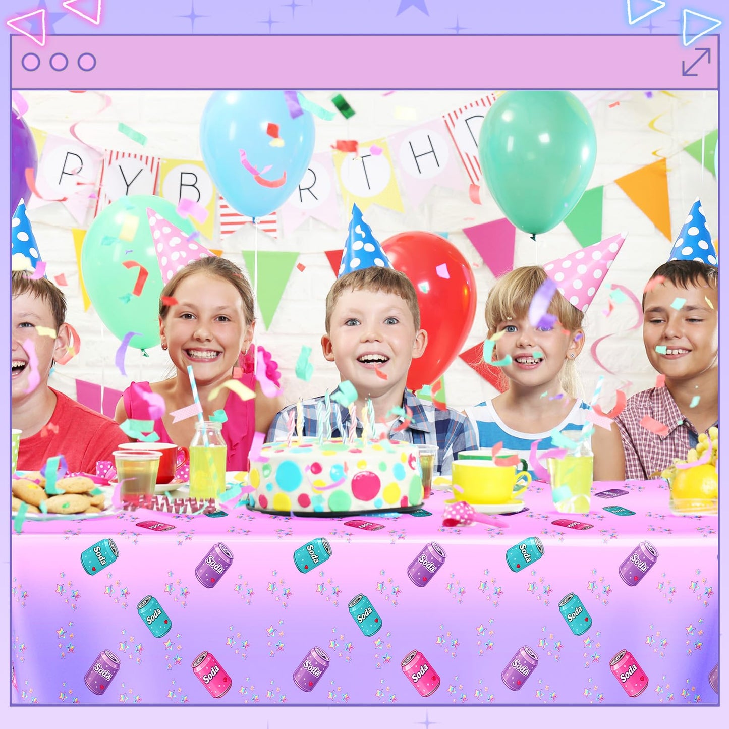 Gilprop 4 Pcs Kpop Themed Soda Bottle Birthday Party Decorations