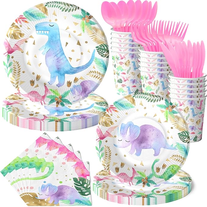 Dinosaur Birthday Party Supplies for Girls Pink Dinosaur Party