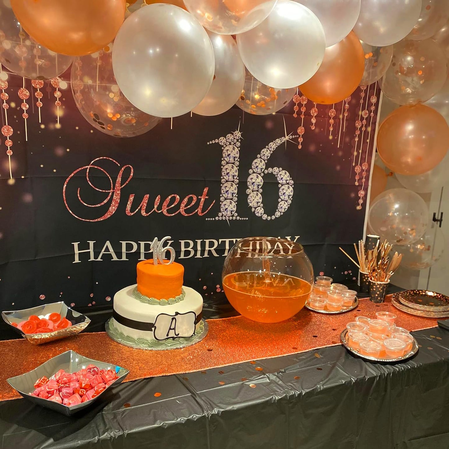 TCBESTO 2 Pack Orange Sequin Table Runner 12 x 72 Inch - High Density