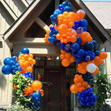 YMSZ Blue and Orange Balloons Arch Kit, 134pcs Royal Blue and Orange