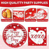 100pcs Galentine's Day Party Supplies Valentine's Day Paper Plates
