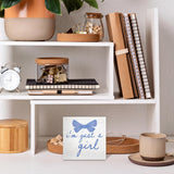 CUANFDDSF Trendy Blue Bow Coquette Room Decor Wooden Box Sign,