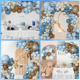 Ouddy Party Dusty Blue Brown Balloons Garland Arch Kit, Different
