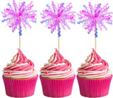 Gyufise 20Pcs Foil Firework Cupcake Toppers Happy Birthday Cake #4