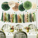 AOBKIAT Sage Green Wedding Party Decorations,28 PCS Tissue Paper Pom