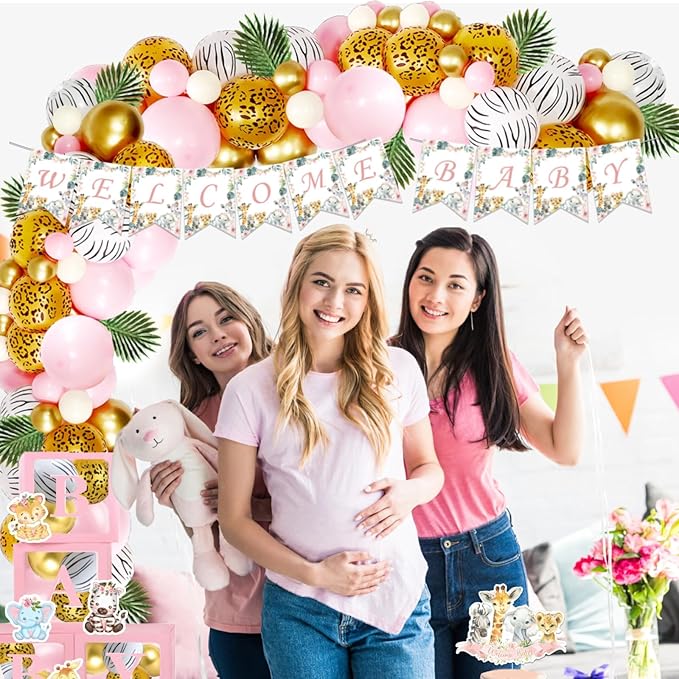 147 PCs Safari Baby Shower Decorations for Girl Party Inspo Jungle