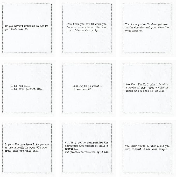 Five Star Funny 50th Birthday Quotes | White Cotton Cocktail Napkins
