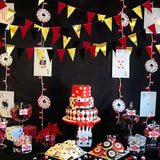 30 Ft Red Black and Gold Party Decorations Hanging Paper Triangle