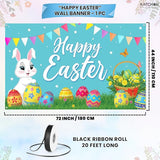 Happy Easter Banner Decorations XtraLarge 72x44 Inch Easter