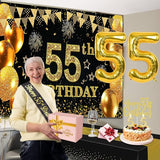 55th Birthday Decorations for Men Women with 55th Birthday Banner