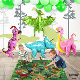 Large Pink Dinosaur Balloons for Birthday Party Pack of 4 Pastel