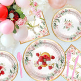 168 PCS Rose Gold Birthday Party Decorations Pink Floral Birthday