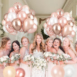 Dagelar Rose Gold Balloons Set, Pearl Champagne Gold Rose Gold and