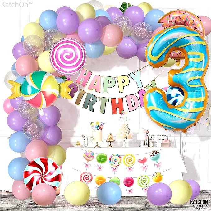 KatchOn, Huge Donut Number 3 Balloon - 40 Inch | Number 3 Donut