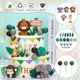 40 Pcs Safari Animal Cake Topper Realistic Jungle Wild Cake Toppers