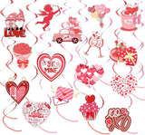 36 Pcs Valentine's Day Hanging Swirl Decorations Set Happy