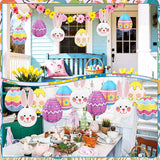 12 Pieces Pastel Paper Lanterns 8 Styles of Easter Egg Lanterns 4