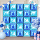 LightBlue and Blue Square Foil Balloons 25 Pcs Metallic LightBlue and