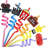 24 Pack Movie Night Party Supplies Movie Night Drinking Straws PET