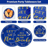 96 Pcs Nautical Bachelorette Party Plates and Napkins for Let's Get