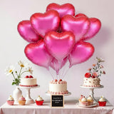 Happy Valentine's Day Balloons Set Pack Of 8 Pink Heart Shaped