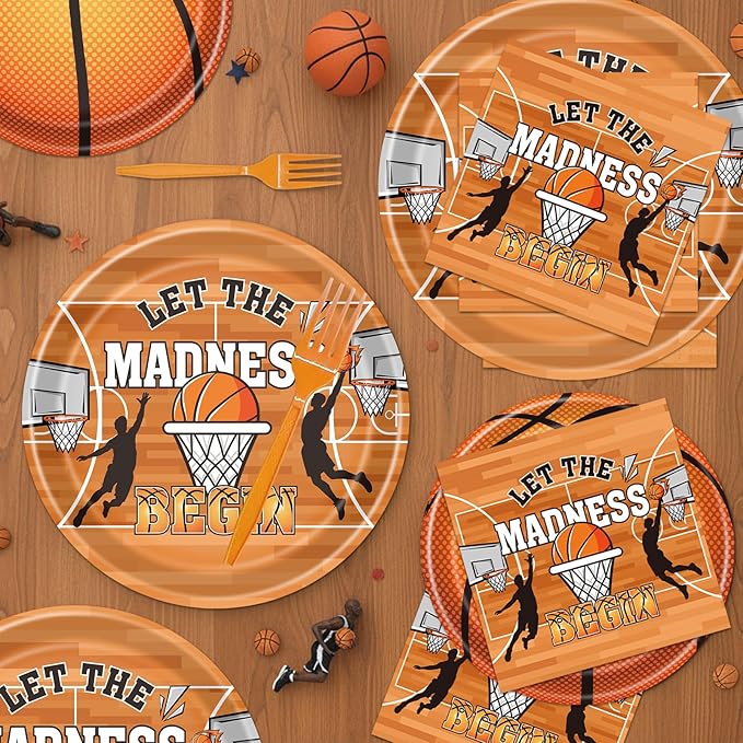 March Basketball Party Decorations 96PCS Let the Madnes Begin