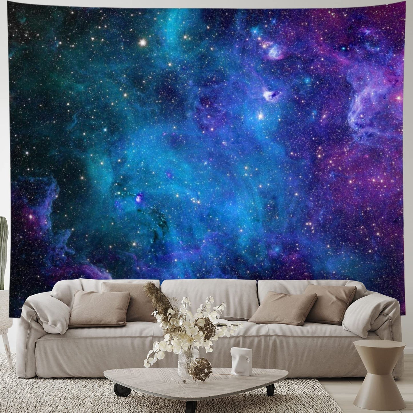 Lahasbja Galaxy Tapestry Blue Starry Sky Universe Space Tapestries