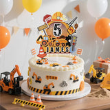 Construction Personalized Cake Topper 3D Dump Truck Crane Theme with