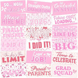 24 Designs Pink Bow Graduation Photo Booth Props Class of 2026