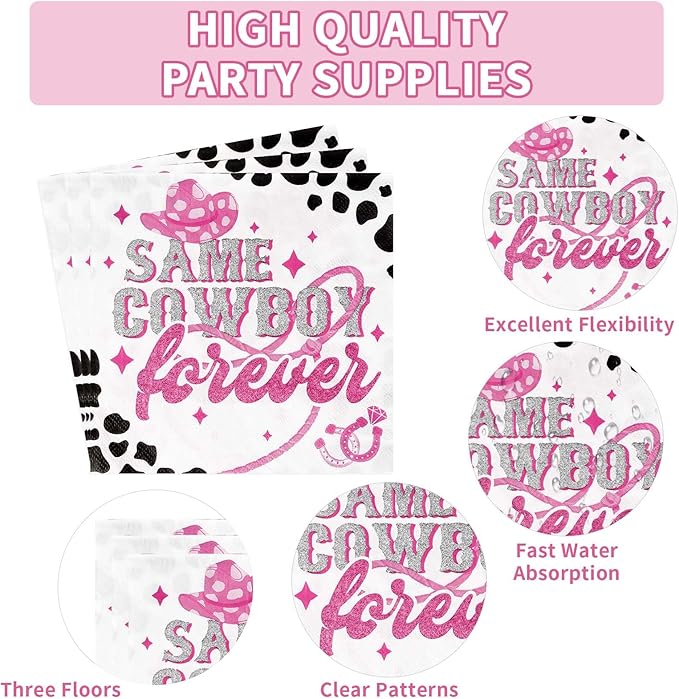 96Pcs Last Rodeo Bachelorette Party Decorations Pink & Silver Disco
