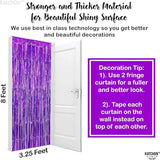 KatchOn, Metallic Purple Foil Fringe Curtain 3.2x8 Ft, Pack of 2 |