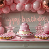 Pink 1st Birthday Table Centerpieces for Baby Girls Rose Gold