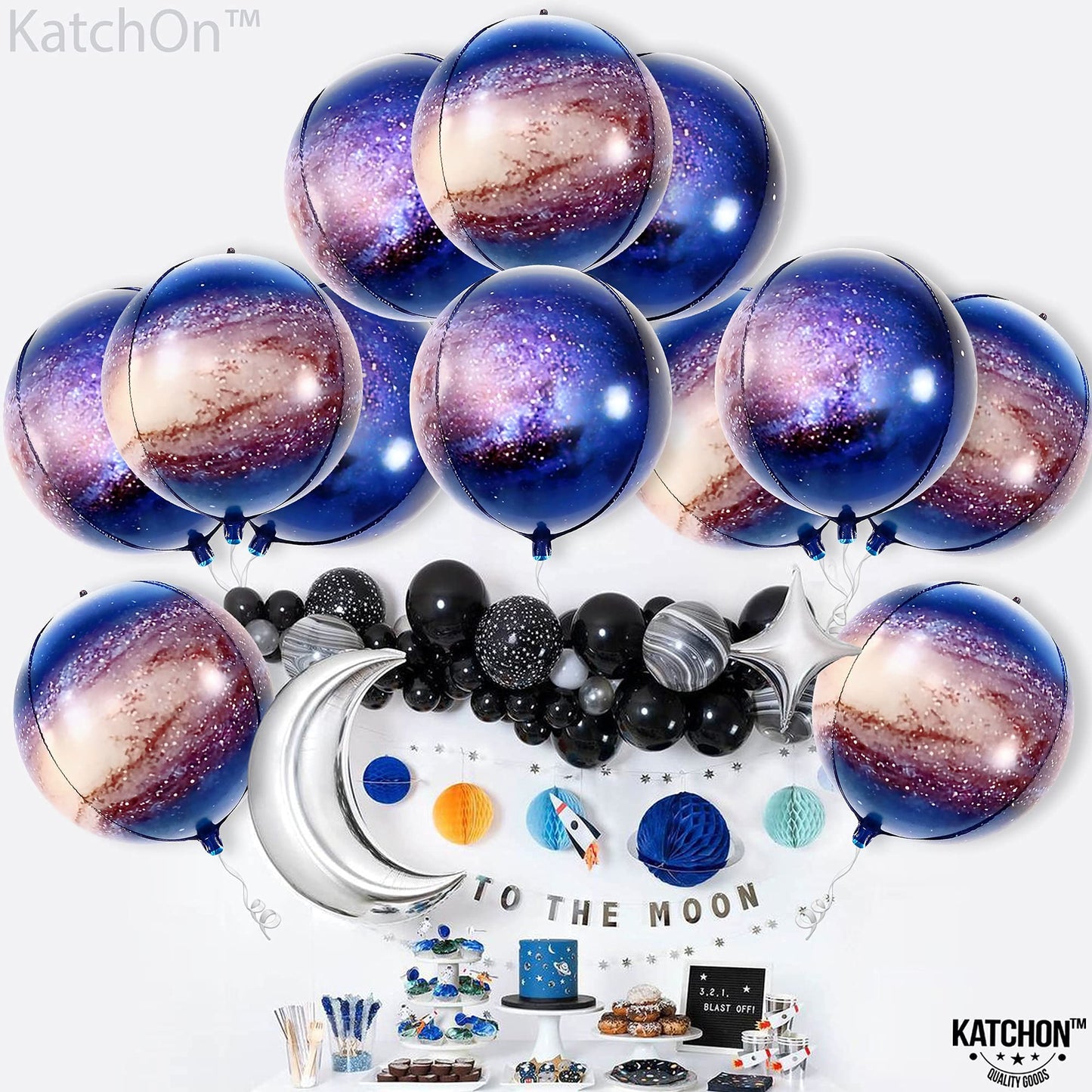 KatchOn, Galaxy Balloons for Galaxy Decorations - 22 Inch, Pack of 12