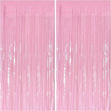 Pastel Pink Party Streamers Foil Fringe Backdrop Curtains Tinsel