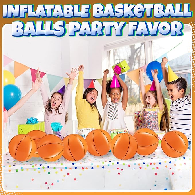 Inflatable Basketballs Pack of 12 16 inch Beach Balls for Pool Beach