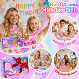 LAWOHO 6 Pack Pink Slimes, Glow in the Dark Cloud Slime kit for Girls