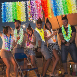 200pcs Hawaiian Leis Bulk, Colorful Luau Party Decorations Silk