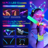 OLUPP 282 PCS Glow in the Dark Party Supplies, 18 Foam Sticks, 18 LED