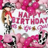 Disco Cowgirl Birthday Party Decorations - 105PCS Pink Decorations