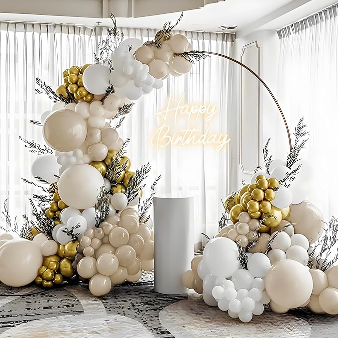 Sand White Latex Balloons 12 Inch 100 Pack Matte Latex Balloons for