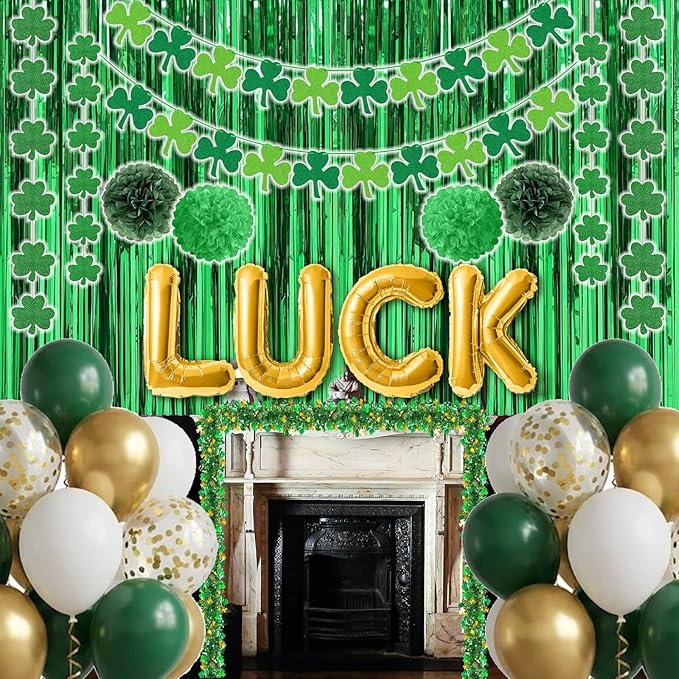 76 Piece St Patricks Day Decorations Kit Party Favors Include Foil